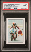 Tarjeta de novato Valentino Rossi 1997 Edigamma Campioni Dello Sport #83 RC PSA 8 GOAT