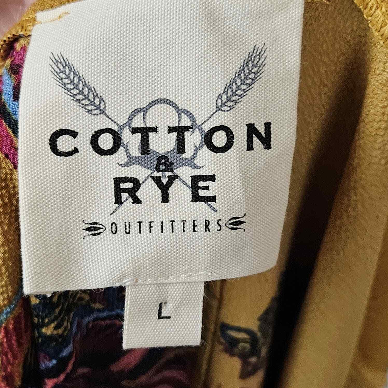 Cotton & Rye Outfitters Womens Kimono Open Front Duster Gold Floral Sz