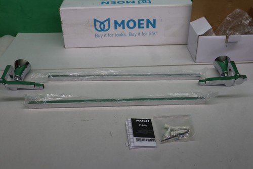 MOEN YB0322CH FLARA 24-Inch Double Towel Bar Polished Nickel - Picture 5 of 5