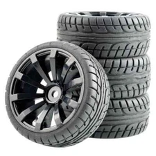 RC Flat Racing Tires Wheel Offset:6mm 4Pcs For HSP HPI 1:10 On-Road Car