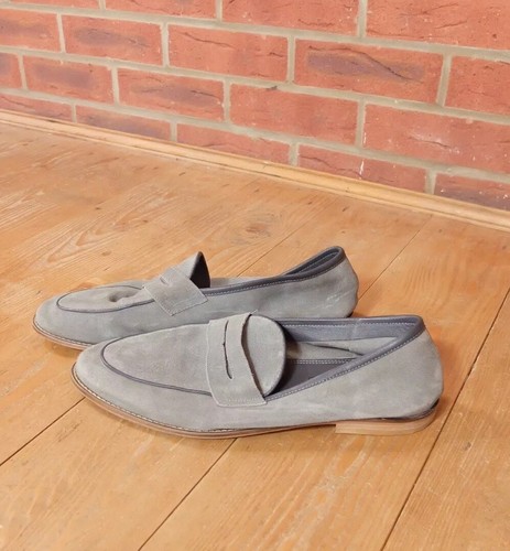 Frank Wright Soft Grey Suede Slip On Shoes UK 11 Ortholite - Picture 7 of 12