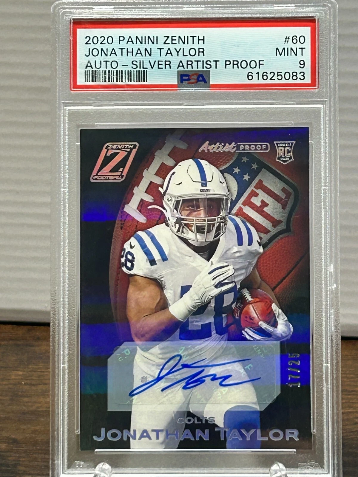 Jonathan Taylor Panini Zenith #60 Autograph-Silver Artist Proof