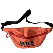 Eddie Bauer Fanny Pak Travel Bag Orange Nylon Adjustable Strap