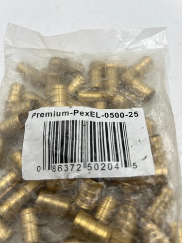 (LOT OF 150) Pex Fitting Elbow,Brass Crimp Fittings Elbow 0.5 Inch, EL-0500-25