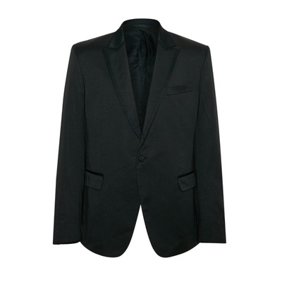 Gianni Versace Collection Black Wool Men's Blazer with Subtle Glitter Accents