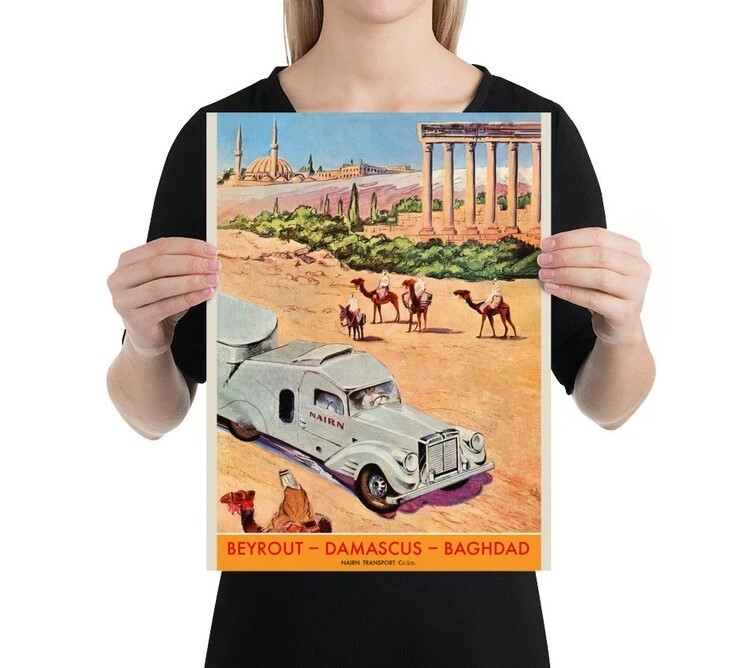 retro vintage travel poster, retro travel art, retro travel wall art