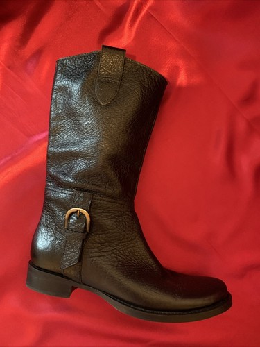 Biker Boots Stiefel aus Rindleder 39 Cafe Noir Schwarz TOP
