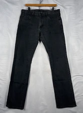 $198 John Varvatos Jeans Mens 34 Black Bowery Knit Slim Straight V Stitch