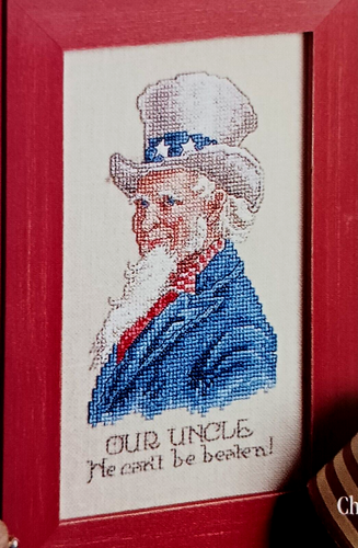 Cross Stitch Pattern UNCLE SAM Patriotic Theme Our Uncle He Can't Be Beaten - Picture 2 of 5