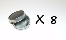 8 X 1-oz Round Slip-On Lid Cover Empty Survival Crafts Storage Tin Can Container