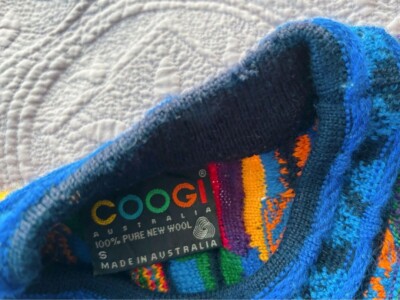 Vintage 3D Knit Coogi Style Sweater Mens S Size Made In