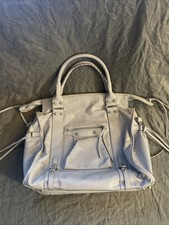 Pulicati Genuine Leather Grey Xl Hobo Shoulder Bag Tote Made In Italy New