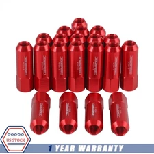 JDMSPEED ALUMINUM 60MM 20PC M12X1.5 EXTENDED FORGED TUNER RACING LUG NUT RED SET