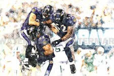 Haloti Ngata Ray Lewis Baltimore Ravens Art Lithograph s/num by the artist