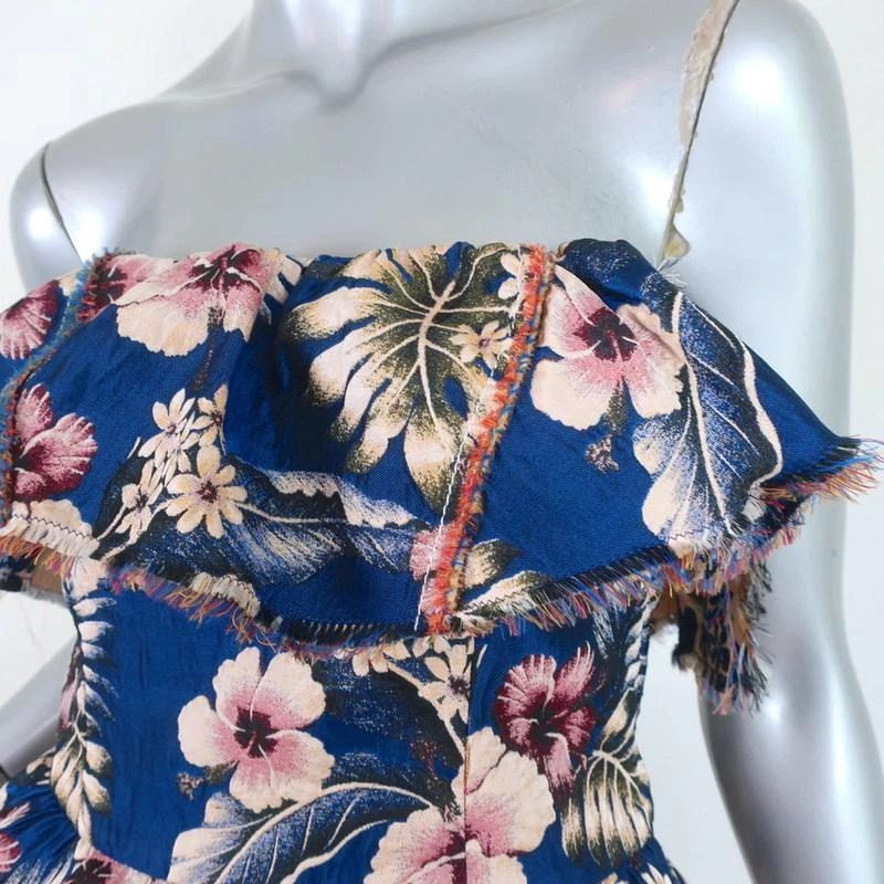 Топ Philosophy di Lorenzo Serafini с оборками без бретелек синий цветочный принт размер 6 - Изображение 3 из 4