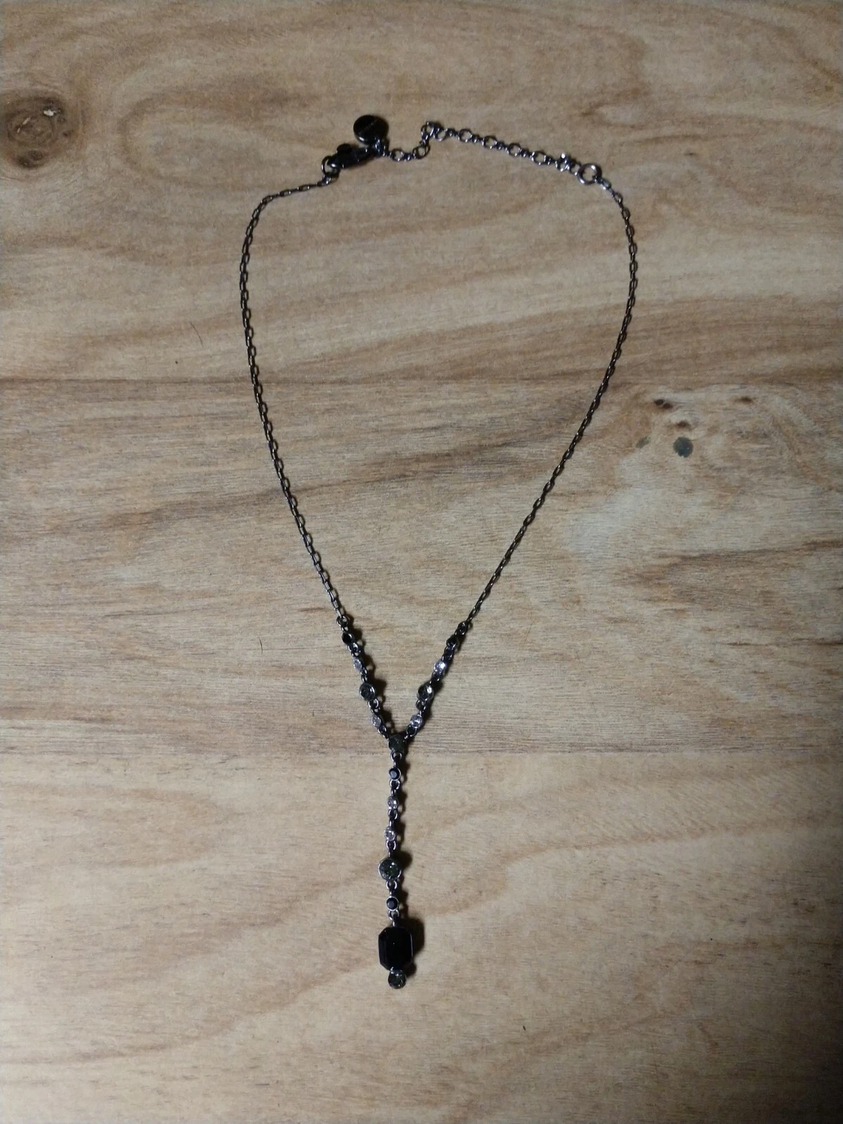 Collana Givenchy Y Drop firmata cristallo canna di fucile 11 pollici