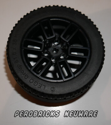 Lego Technic Technik, 1 Rad Reifen 81,6 x 36R schwarze Felge Landrover NEUWARE