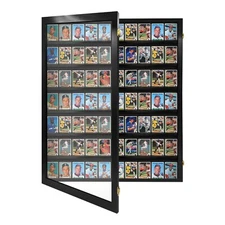 Baseball Card Display Case Sports Card Display Frame Lockable - 70 Ungraded Card