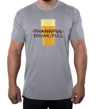 Thankful/DrunkFull Men's Shirts, Funny Men's Tees, Thanksgiving Shirts for Men 