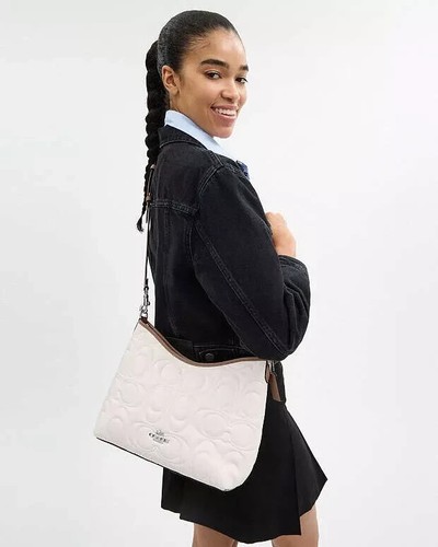 NWT Coach Laurel Shoulder Bag In Blocked Signature Leather CZ184/CZ178 - Picture 16 of 30