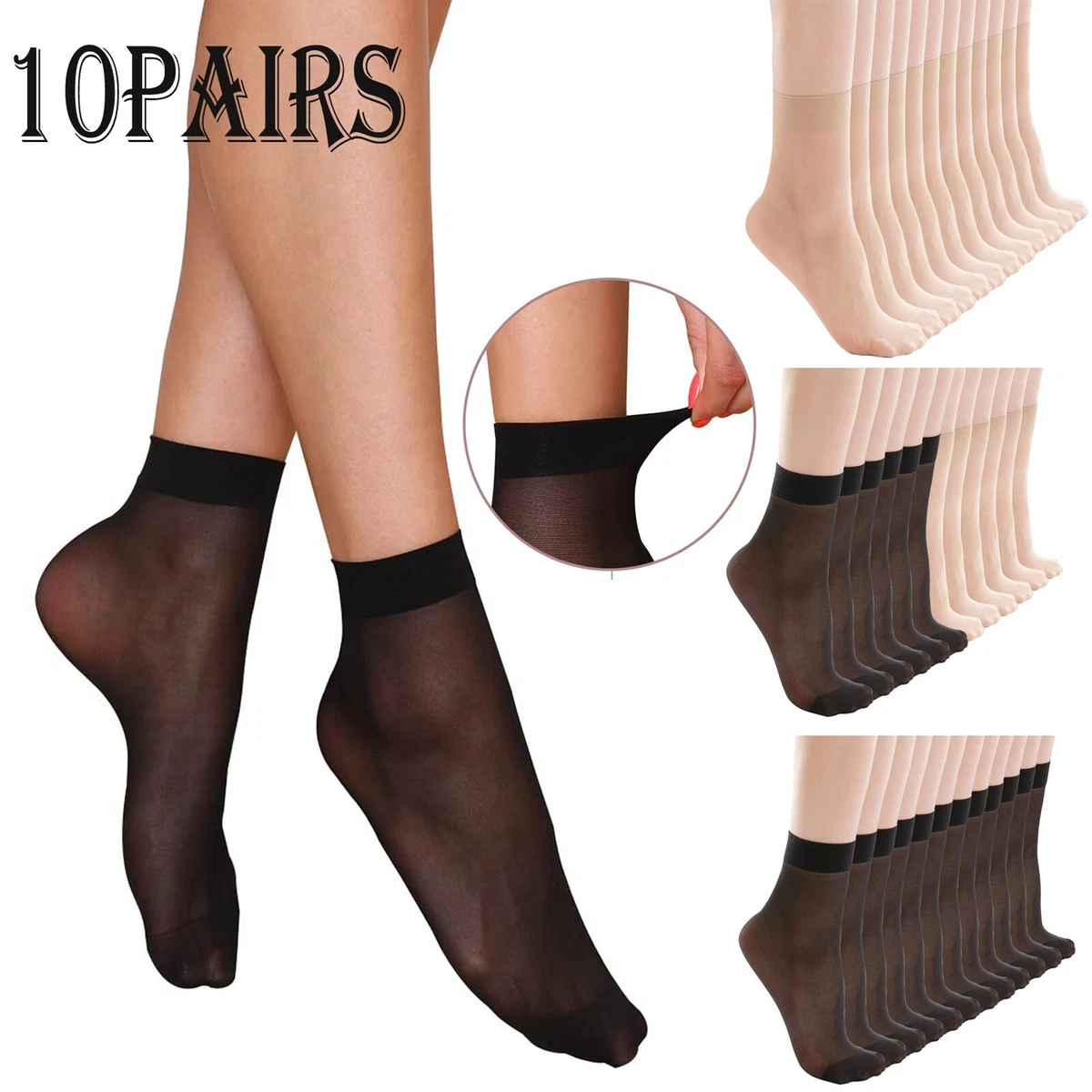 Socks under 5 Dollars 10 Pairs Women's Solid Patterned Cotton Bottom Non  Slip