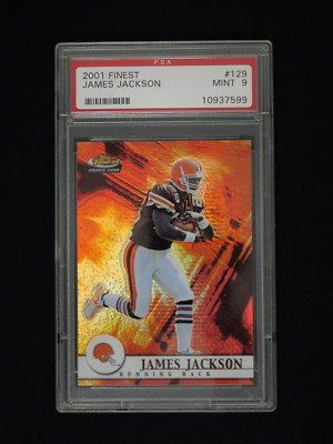 Jim Jackson Rookie Card JAMES JACKSON 2001 TOPPS FINEST ROOKIE CARD #129 - PSA 9 MINT ...
