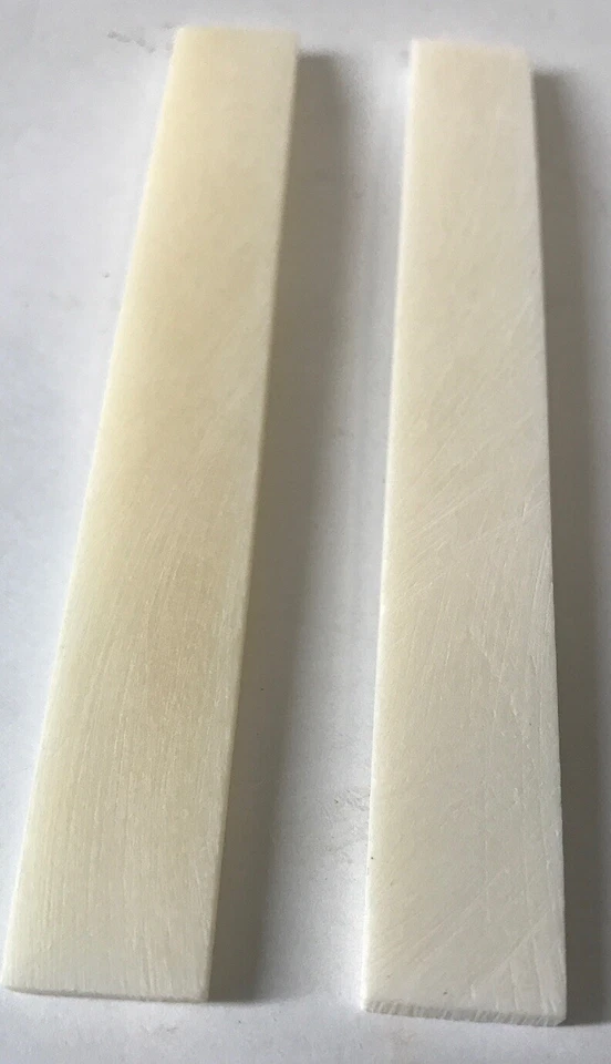 Two Real Bone Blanks For Custom Saddle Nut Making Guitar Making Pool Cue Inlays - Image 2 of 4