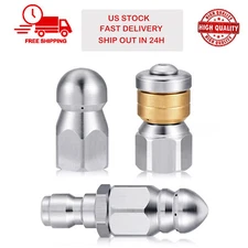 3Pcs 1/4'' Sewer Jetter Nozzle Drain Jet Pressure Washer Quick Connect 5000 PSI