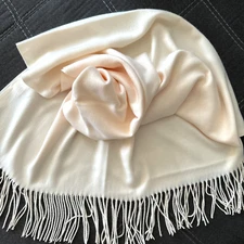 NEW Light Apricot Pashmina/Scarf/Wrap 26”x72” Solid Color & Fringe, Super Soft
