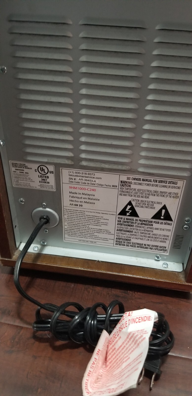 Duraflame Space HEATER Model # (9HM1000-C240 ) Works Great! | eBay