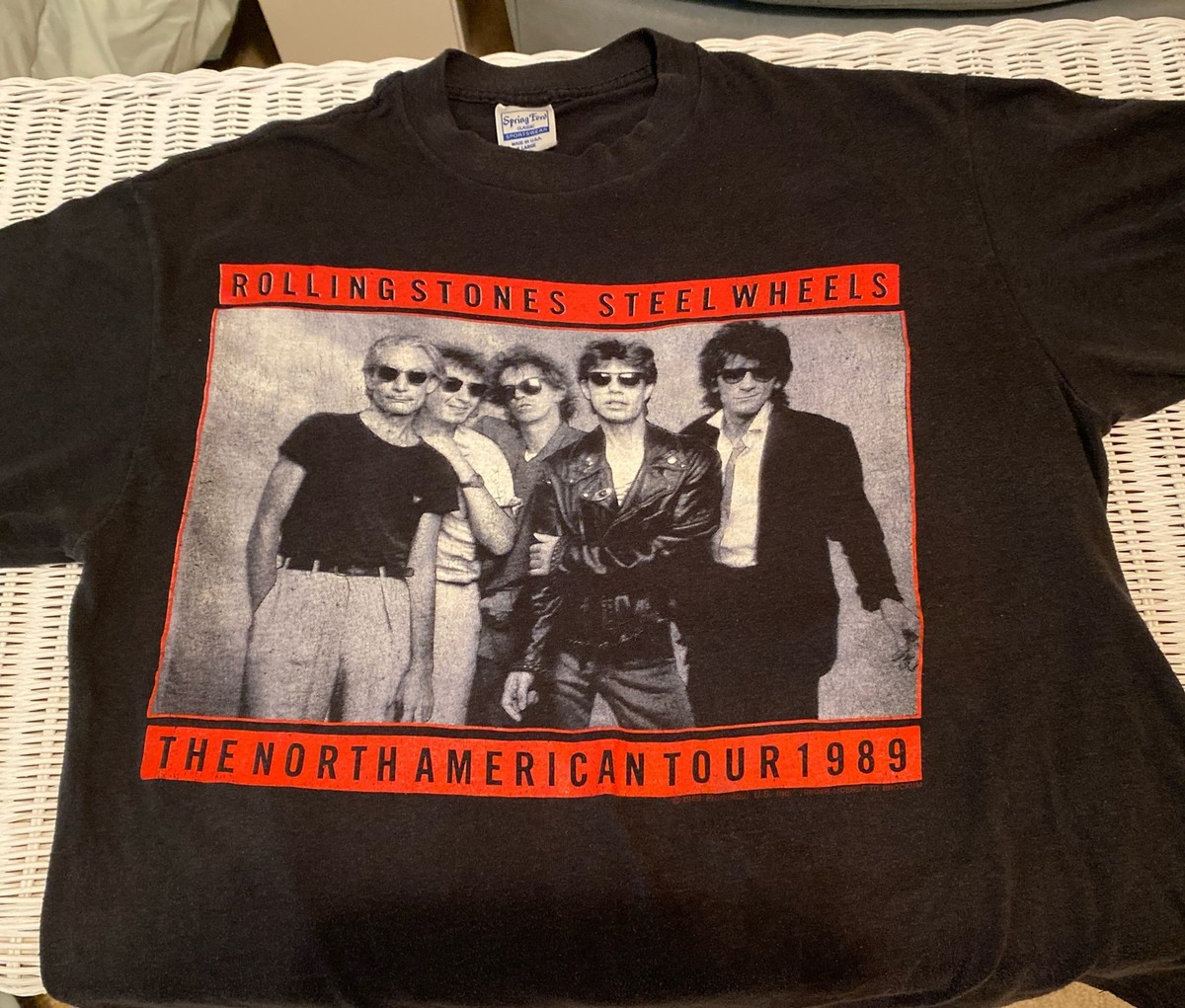 Vtg 1989 Rolling Stones Steel Wheels Tour Concert TeeShirt XL