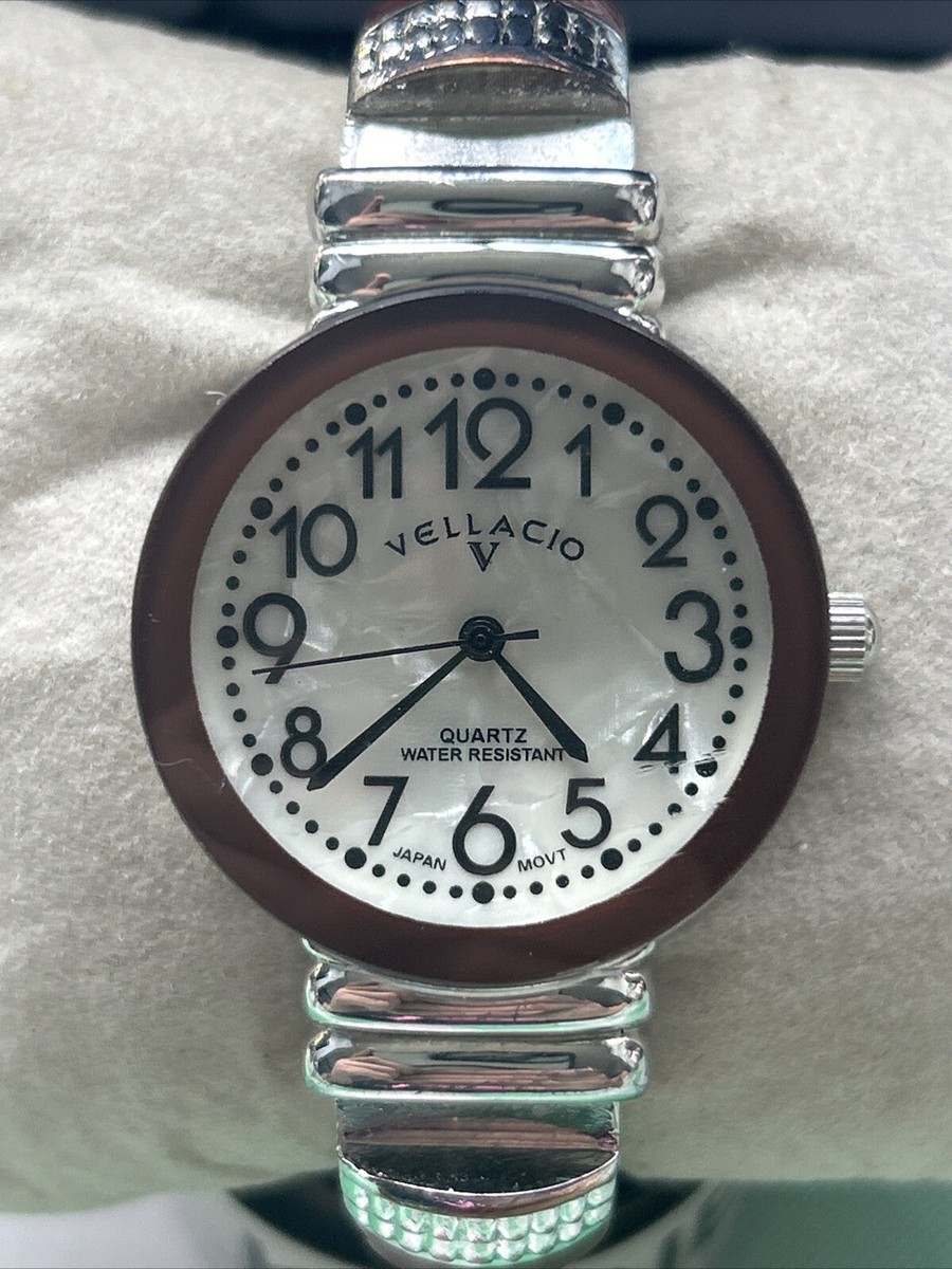 Vellacio Silver Cuff Watch Vellacio Silver Tone Cuff Band Watch Vintage | eBay main image 3