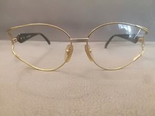 PACO RABANNE Cat Eye Vintage Eyeglasses PR 759 Shinny Gold  Silver GP 58-15