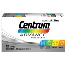 Centrum Advance Tablets 100 For Adults Daily Multivitamin and Minerals