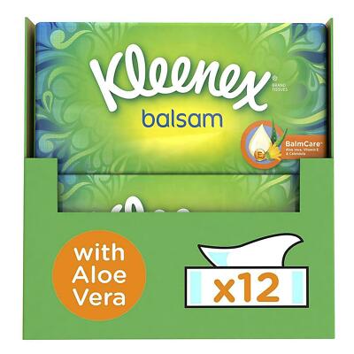 Kleenex Balsam Taschentücher normale Taschentücher beruhigender Komfort x 12