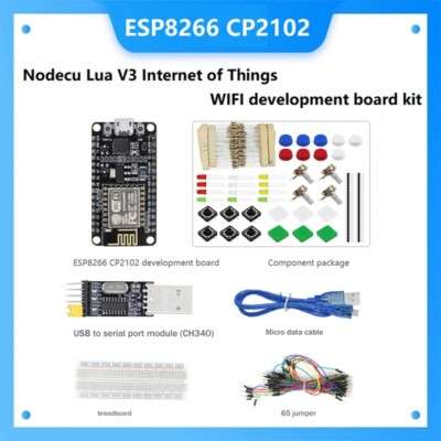 ESP8266 CP2102 Nodecu Lua V3 ESP-12E Development Board + Component Pack 6672-