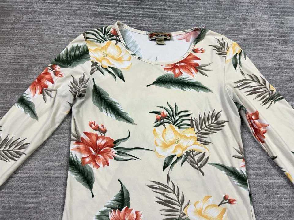 Top Caribbean Joe para mujer pequeño multicolor floral manga 3/4 mezcla de poliéster Foto 2 de 4