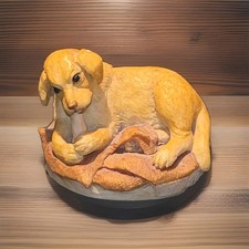  Teviotdale Dog with bone Figurine Handcrafted Made Scotland 1986 Edlmann