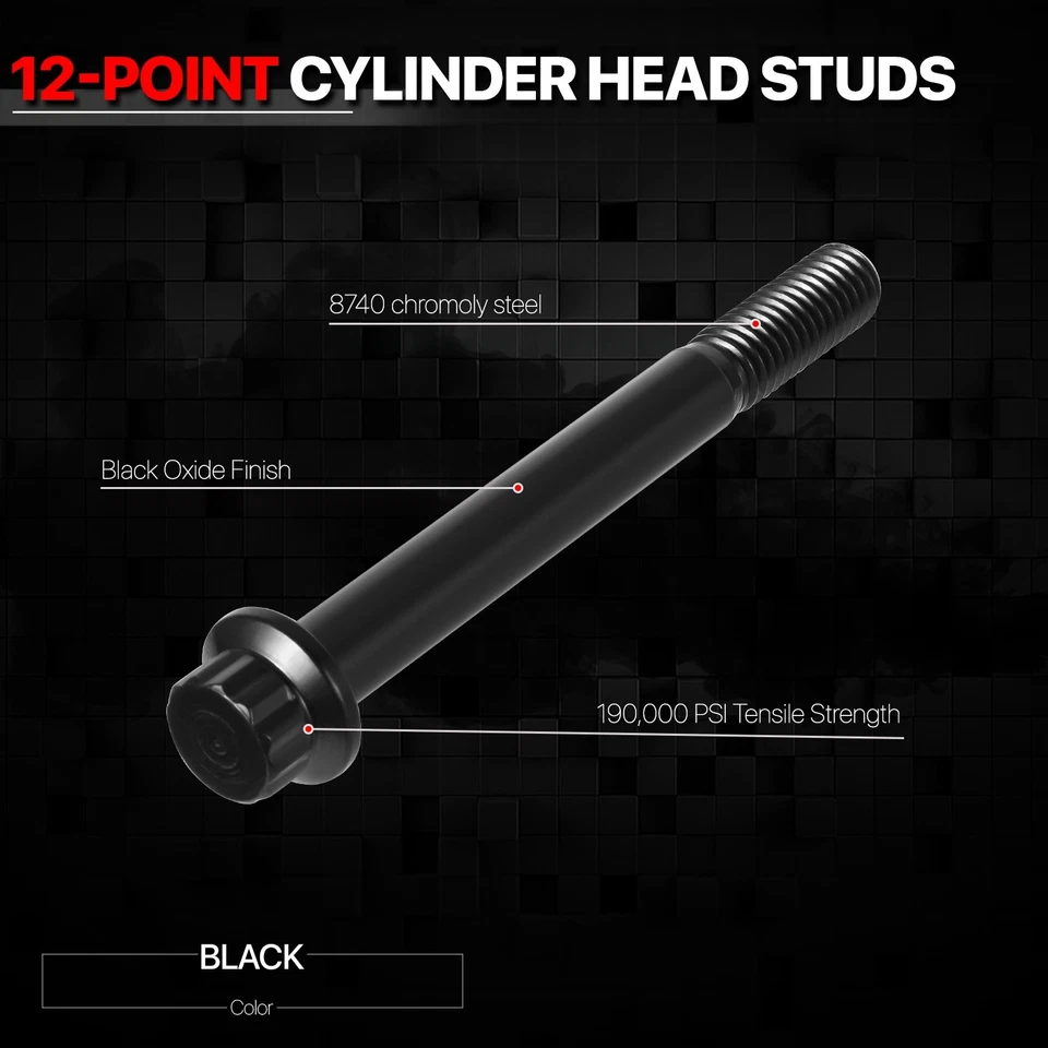 Fits 2008-2010 Ford F250-550 SD PowerStroke 6.4L 12-Point Cylinder Head Stud Kit - Image 2 of 4