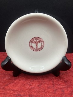 Vintage US Army Medical Department Restaurant Ware Dish Red Logo 3.5" Round