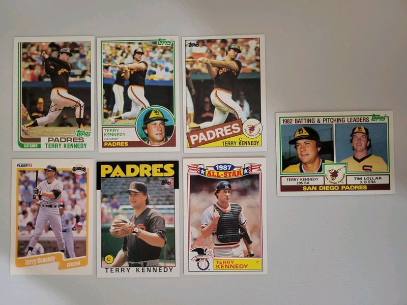 7 Card Terry Kennedy Padres - Excellent Condition