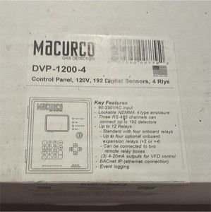 Macurco DVP-1200-4 Gas Detection Control Panel MPN 70-0714-0315-2
