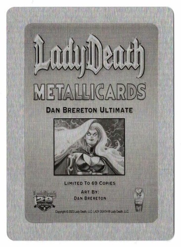 Lady Death Imperial Requiem. Lady Death Metal Card Dan Brereton Ultimate. 2023 - Picture 2 of 2