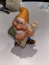 Walt Disney Co Dwarf Happy Figurine Schmid Ceramic Snow White 2.5" Vintage 1987