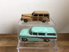 2 Vintage Dinky Toys Cars No 173 Nash Rambler & No 27F Plymouth Estate Woody Car