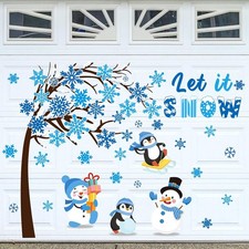 36 Pcs Christmas Winter Garage Magnets Decoration Blue Snowman Penguin...