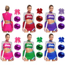 Women Cheer Leader Party Set Performance Cheerleading Uniform Outfits Halloween
