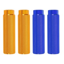4 Pack Aluminum Alloy Bike Pegs Anti-Skid Fit 3/8 Inch Axles Yellow/Blue