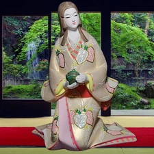 Japanese Hakata Doll Bijinmono Court Lady-Joshi – Handmade with Authentic Seal