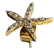 Pendientes Estrella de Mar Nuevos Tono Dorado Estrás Playa Océano Joyería Náutica